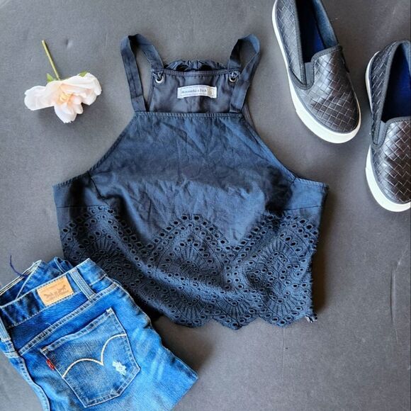 Abercrombie and Fitch Black Tank Top Blouse - Picture 1 of 8